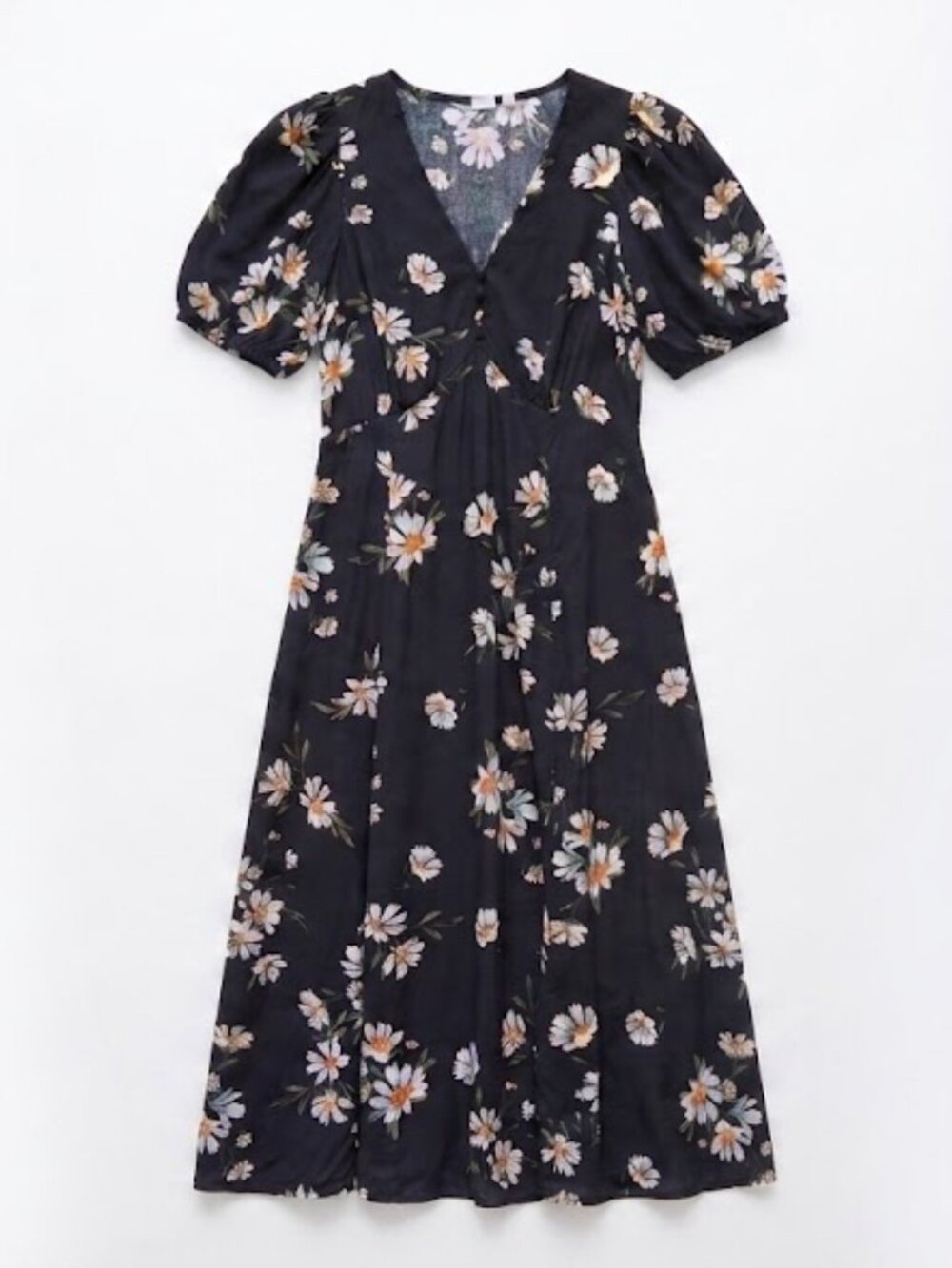 ✨️ GAP Black Maxi Dress with White Daisy Floral Print